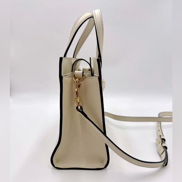 Auth Gucci Small Marmot Limited Edition Cream Leather 2way Tote Bag Preloved Ex+ - Picture 6 of 16